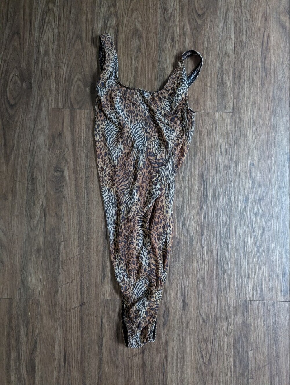 Solar Sheer Animal Print Rave Bodysuit Sz 6